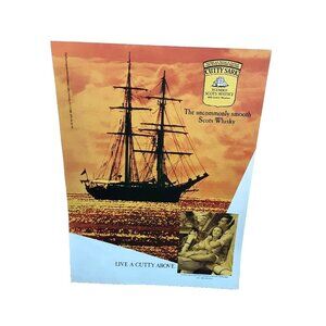 1989 Cutty Sark Scots Whisky Uncommonly Smooth Original Print Ad Vintage 80s